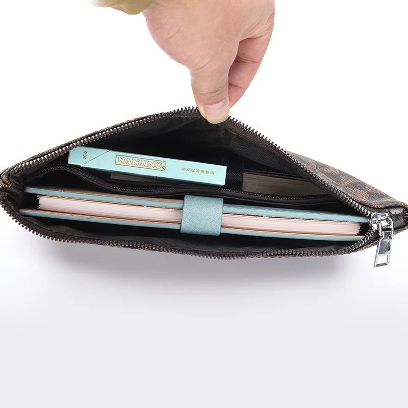 Fashion Soft PU Leather Men Clutch Bag Luxury Male Money Handbag High Quality Business Men Cardholder Case thumbnail 5