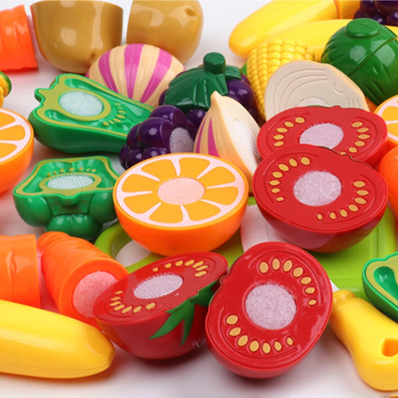Children Kitchen Pretend Play Set Simulation Cutting Fruit Vegetable Food Cooking Miniature Thing Interactive Girl Kid Gift Toy thumbnail 3