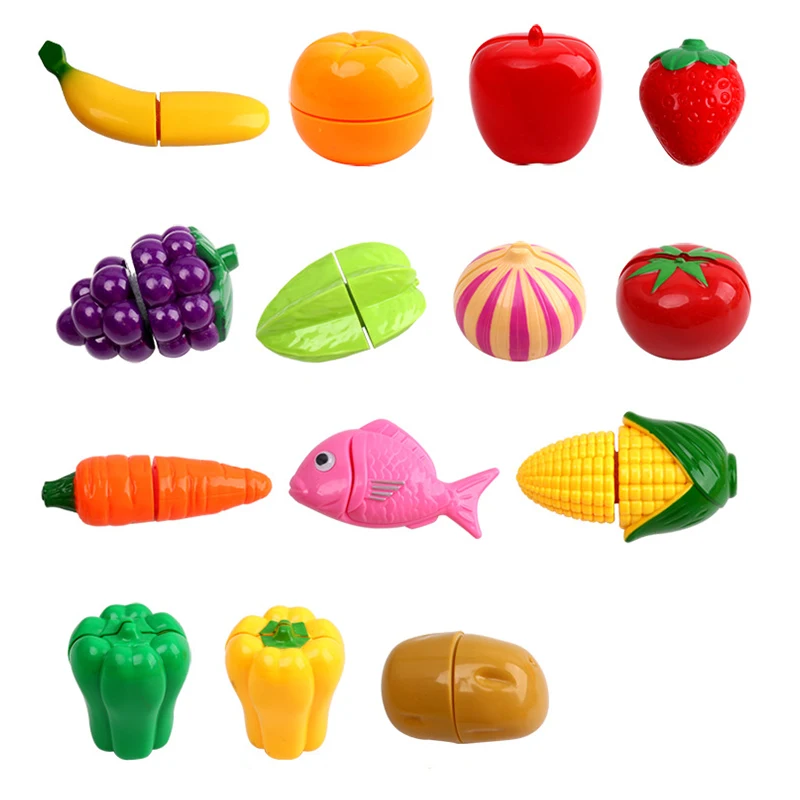 Children Kitchen Pretend Play Set Simulation Cutting Fruit Vegetable Food Cooking Miniature Thing Interactive Girl Kid Gift Toy thumbnail 5