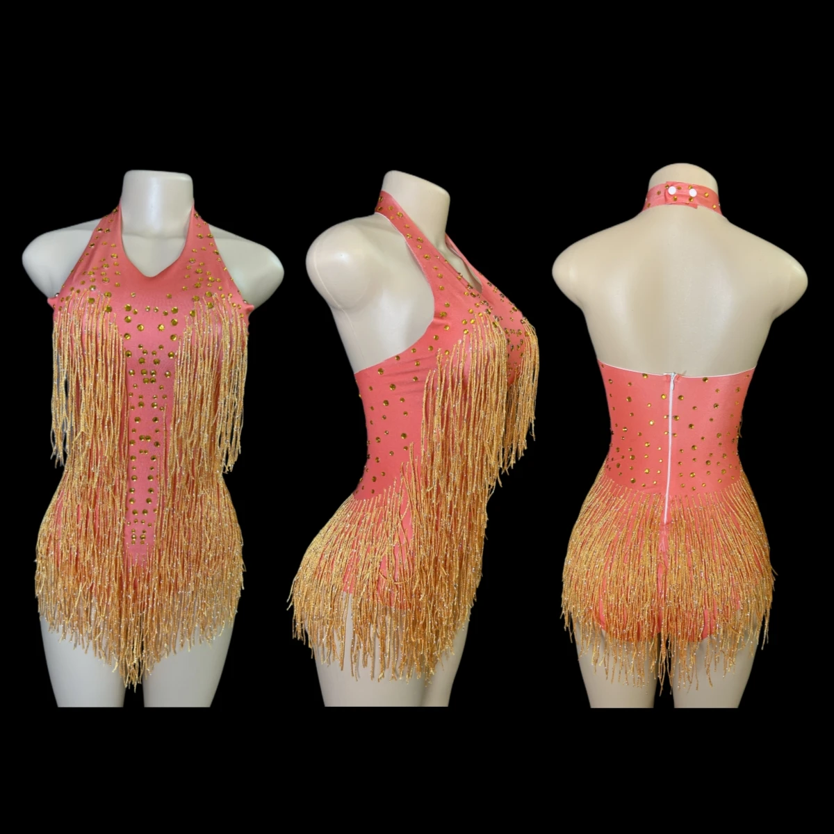 Sparkly Rhinestones Fringe Bodysuit WomenVightclub Party Dance Costume Stage Wear SexyTassel Leotard Performance Clothing  7G thumbnail 5