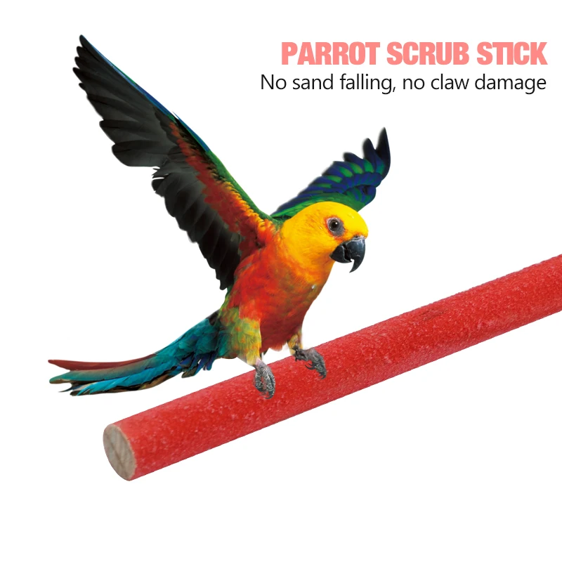 1Pc Pet Bird Chew Toys Parrot Perches Stand Platform Cage Toy Paw Grinding Clean Toys Parrot Scrub Stick thumbnail 6