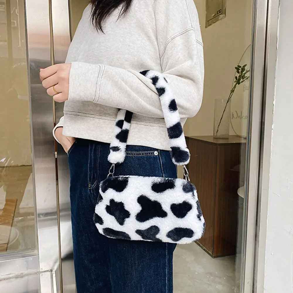 New Women's Casual Shoulder Bag Animal Print Leopard Plush Lady Shoulder Underarm Bag Female Messenger Bag Crossbody Bags thumbnail 2