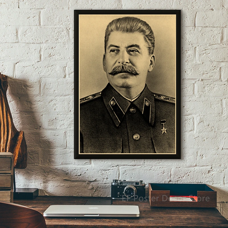 Buy Three Get Four USSR CCCP Russian Stalin Portrait Poster Prints Vintage Home Room Art Wall Decoration Soviet Retro Painting thumbnail 2