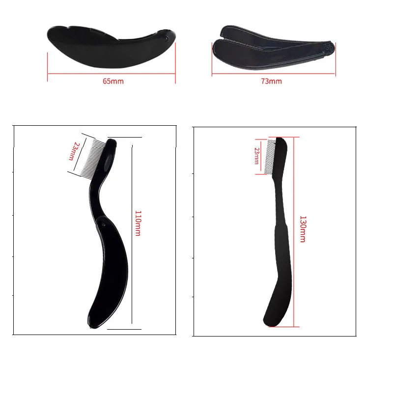 1pc Eyelash Beauty Collapsible Separator Portable Eyelash Brush Comb Mascara Curl Eye Lash Stainless Steel Eyelash Combing Tools thumbnail 5