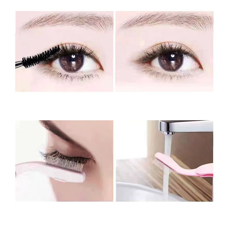 1pc Eyelash Beauty Collapsible Separator Portable Eyelash Brush Comb Mascara Curl Eye Lash Stainless Steel Eyelash Combing Tools thumbnail 6