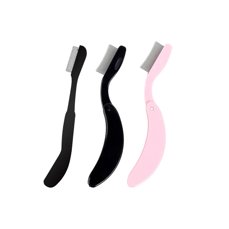 1pc Eyelash Beauty Collapsible Separator Portable Eyelash Brush Comb Mascara Curl Eye Lash Stainless Steel Eyelash Combing Tools thumbnail 3