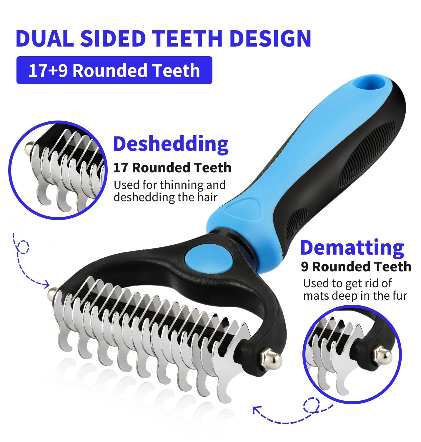 Professional Pet Deshedding Brush Dog Hair Remover Pet Fur Knot Cutter Puppy Cat Comb Brushes Dogs Grooming Shedding Supplies thumbnail 2