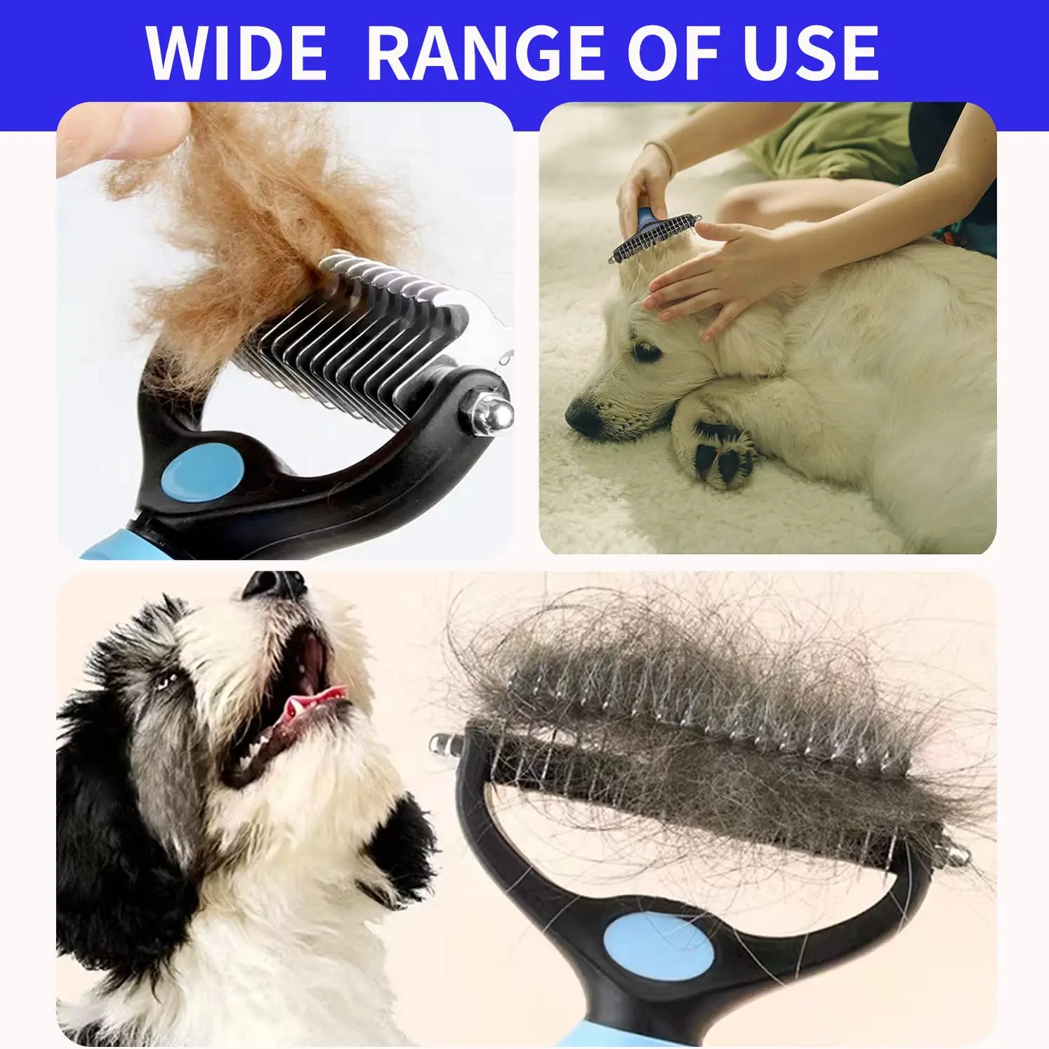 Professional Pet Deshedding Brush Dog Hair Remover Pet Fur Knot Cutter Puppy Cat Comb Brushes Dogs Grooming Shedding Supplies thumbnail 6