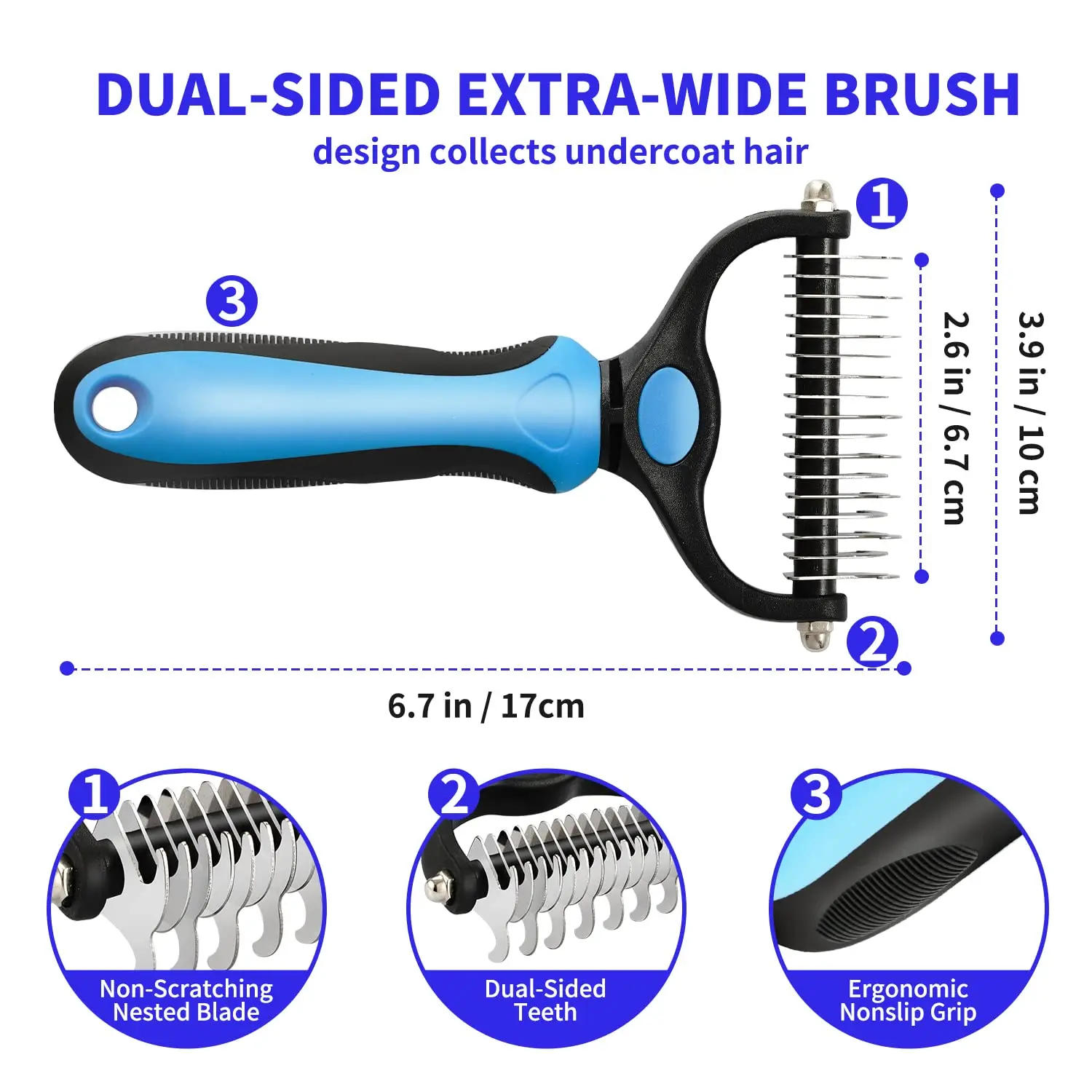 Professional Pet Deshedding Brush Dog Hair Remover Pet Fur Knot Cutter Puppy Cat Comb Brushes Dogs Grooming Shedding Supplies thumbnail 5
