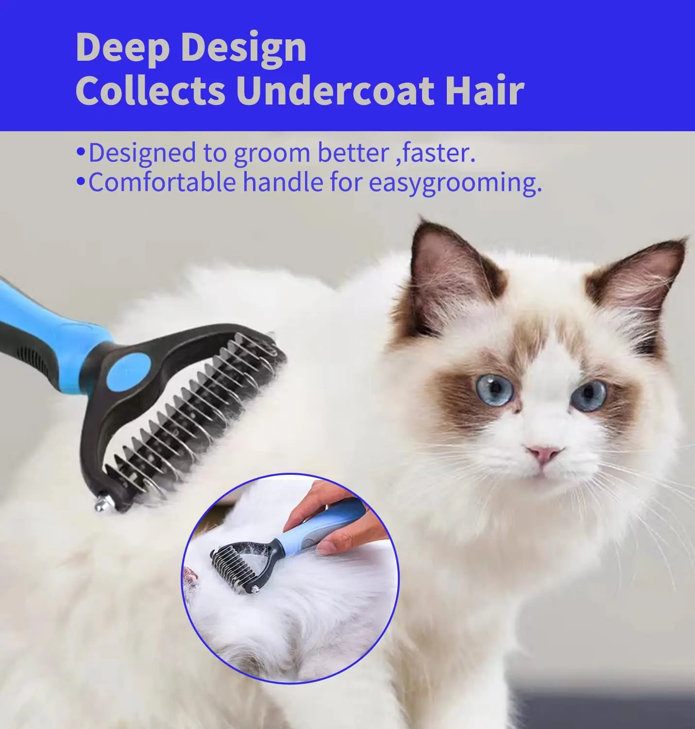 Professional Pet Deshedding Brush Dog Hair Remover Pet Fur Knot Cutter Puppy Cat Comb Brushes Dogs Grooming Shedding Supplies thumbnail 4