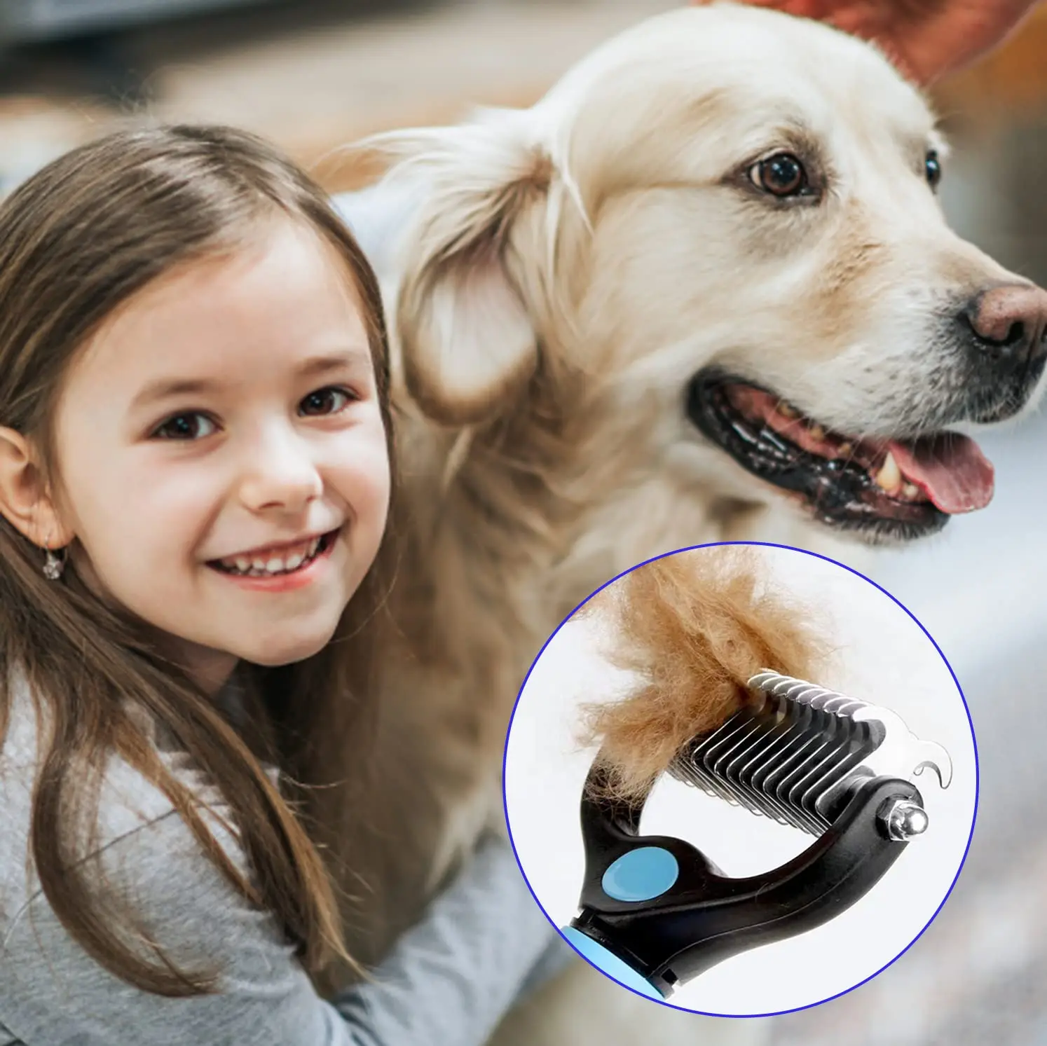 Professional Pet Deshedding Brush Dog Hair Remover Pet Fur Knot Cutter Puppy Cat Comb Brushes Dogs Grooming Shedding Supplies thumbnail 3