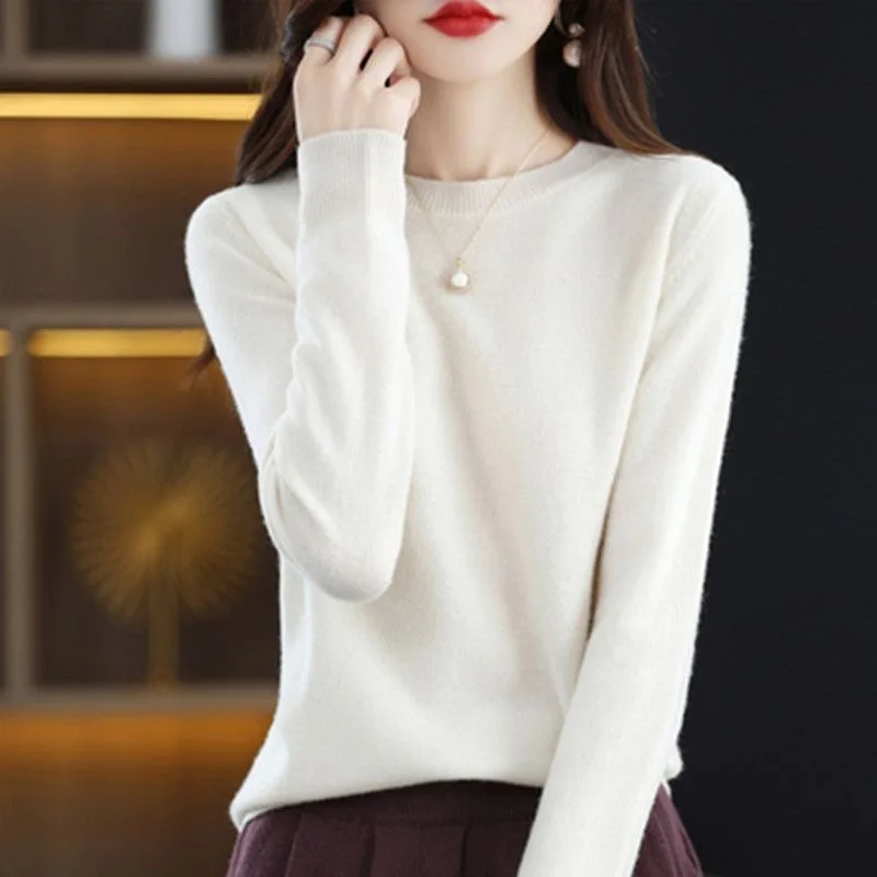 New Women Sweater O-neck Autumn Winter Basic Pullover Warm Casual Pulls Jumpers Korean Fashion Spring Knitwear Bottoming Shirt thumbnail 3