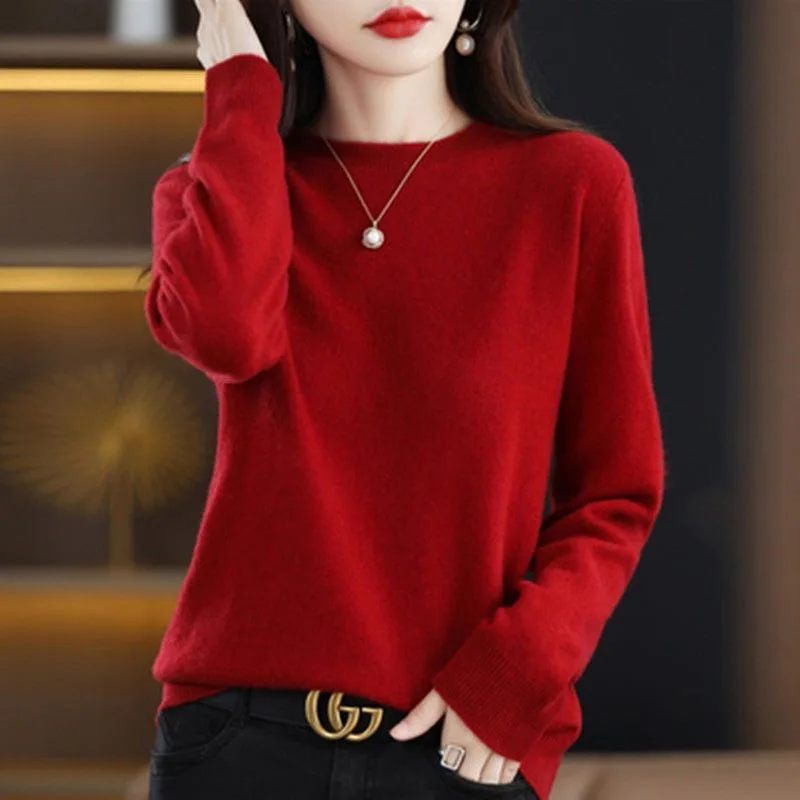 New Women Sweater O-neck Autumn Winter Basic Pullover Warm Casual Pulls Jumpers Korean Fashion Spring Knitwear Bottoming Shirt thumbnail 6