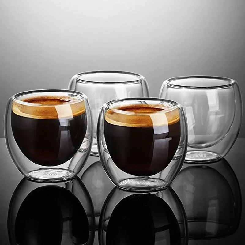 1 pcs Heat-resistant Double Wall Glass Cup Beer Espresso Coffee Cup Set Handmade Beer Mug Tea glass Whiskey Glass Cups Drinkware thumbnail 2