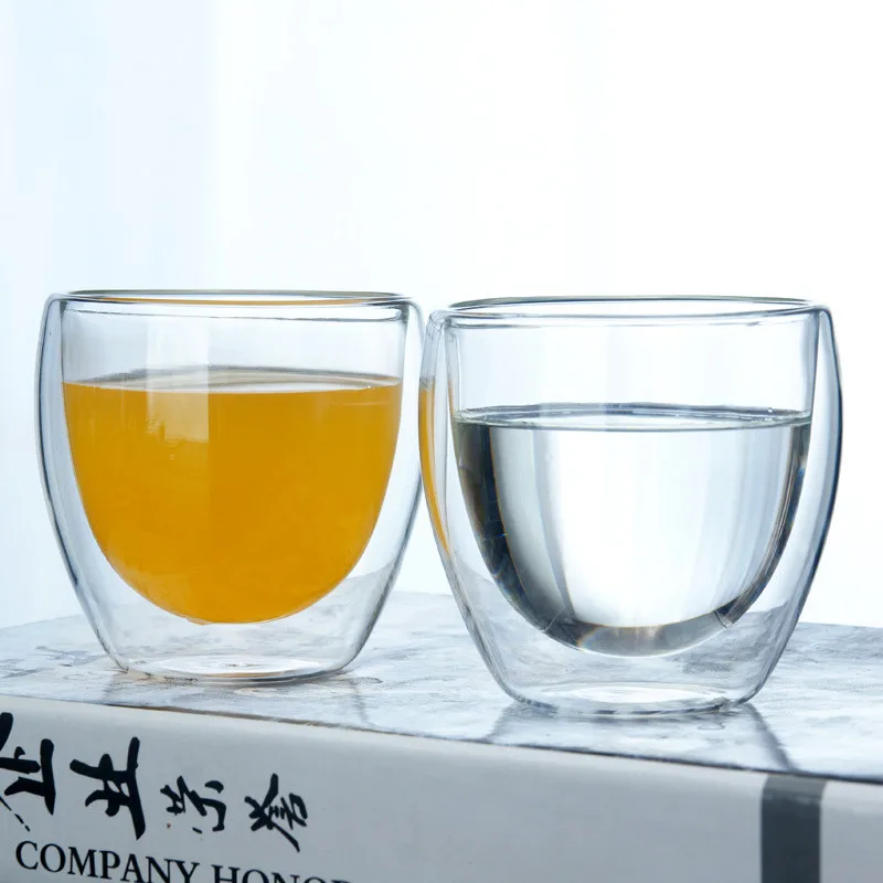 1 pcs Heat-resistant Double Wall Glass Cup Beer Espresso Coffee Cup Set Handmade Beer Mug Tea glass Whiskey Glass Cups Drinkware thumbnail 4