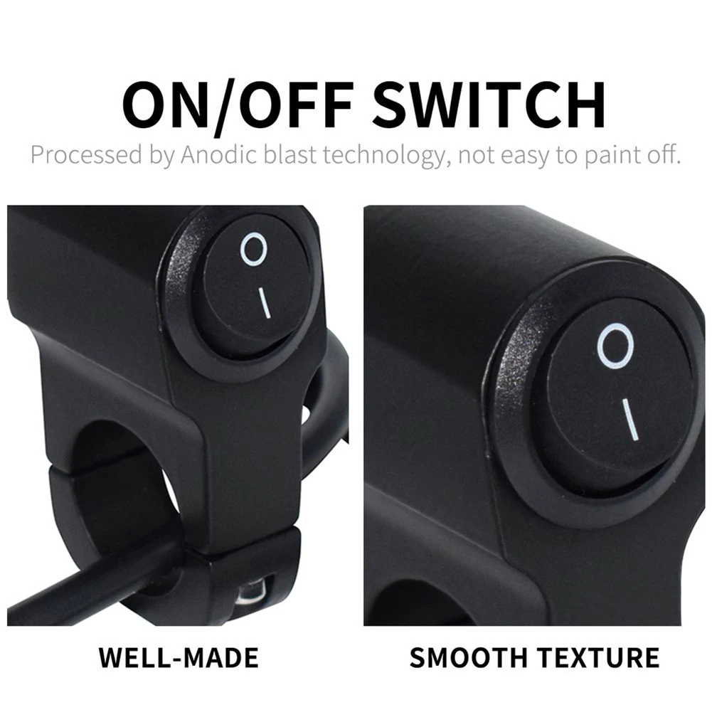 Motorcycle Handlebar Headlight Switch Motorbike Fog Spotlight On/Off Switch Aluminum Alloy Switch For 12V 22mm Scoote thumbnail 4
