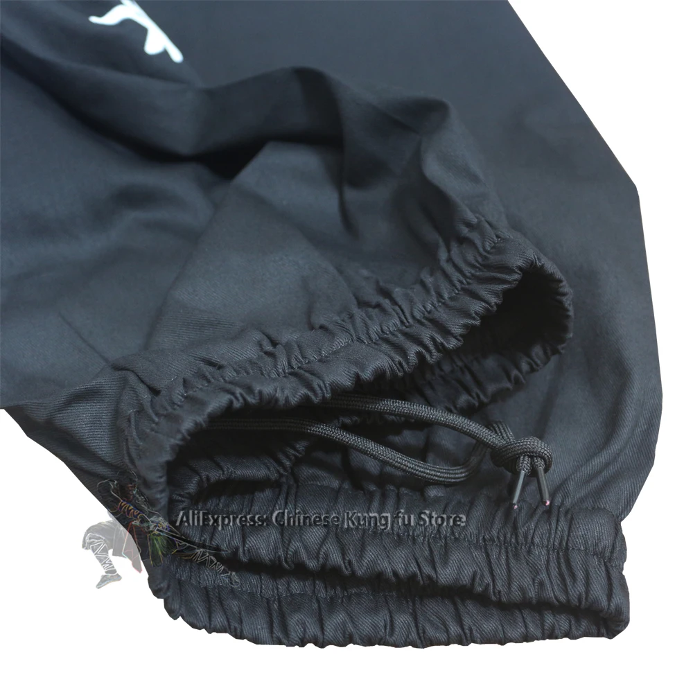 Black Cotton Twill Tai Chi Kung fu Pants Wushu Martial arts Wing Chun Qigong Meditation Yoga Trousers thumbnail 2