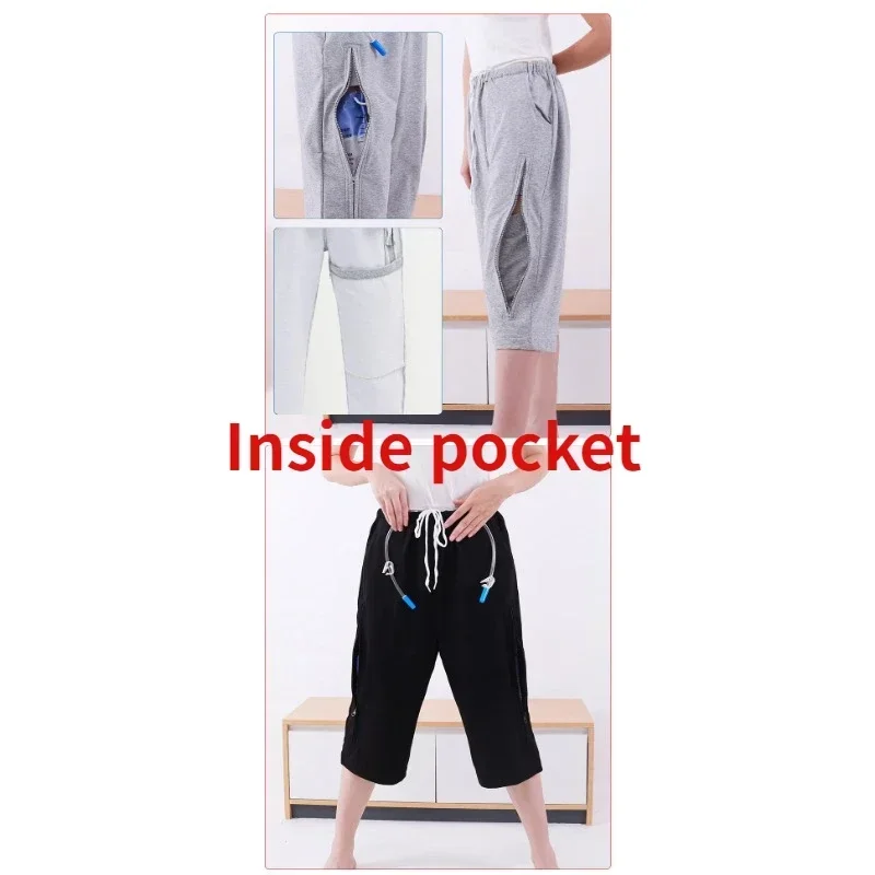 Urine Bag Pants Spring/Summer Hidden Bladder Stomy Pants Elderly Incontinence Drainage Patient Care Pants Single/Double Pocket thumbnail 3