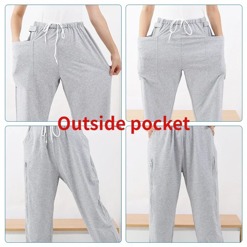 Urine Bag Pants Spring/Summer Hidden Bladder Stomy Pants Elderly Incontinence Drainage Patient Care Pants Single/Double Pocket thumbnail 4