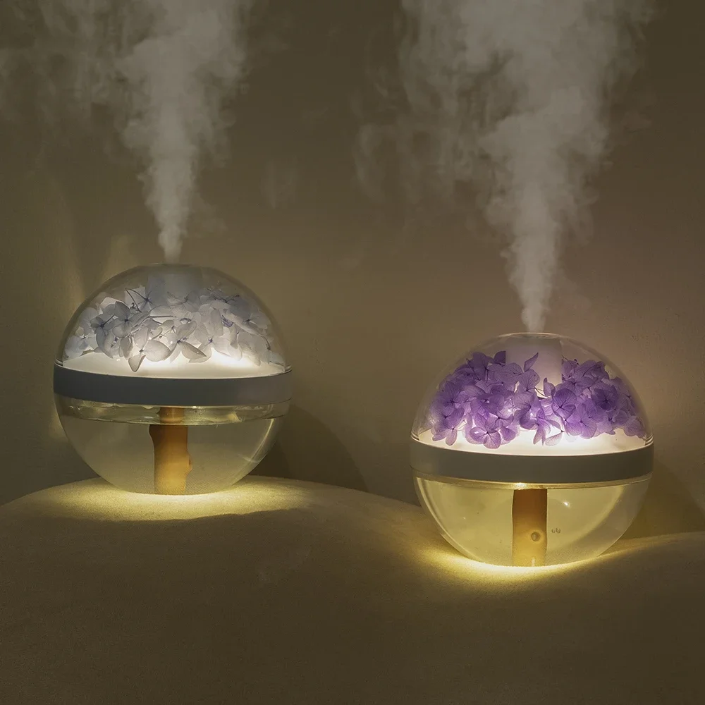270ML Air Humidifier USB Rechargeable 800mAh Home Hydration Humidifier Colour LED Light Mist Maker Flower Humidificador thumbnail 3
