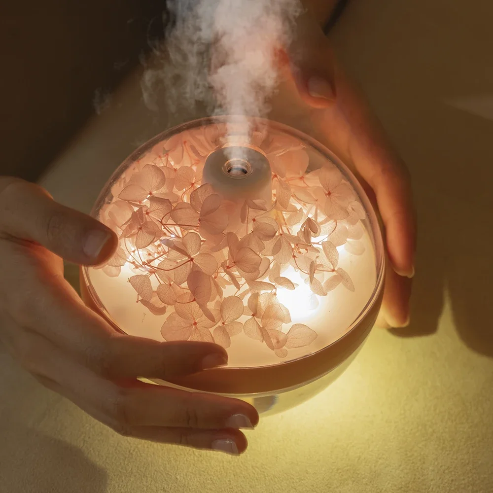 270ML Air Humidifier USB Rechargeable 800mAh Home Hydration Humidifier Colour LED Light Mist Maker Flower Humidificador thumbnail 4