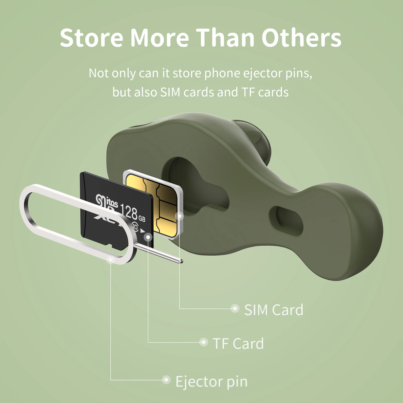 15PCS SIM Card Removal Needle Pin & Anti-lost Tray Charm Keychain Split Rings Phone SIM TF Card Storage Case Ejecter Tool Needle thumbnail 2