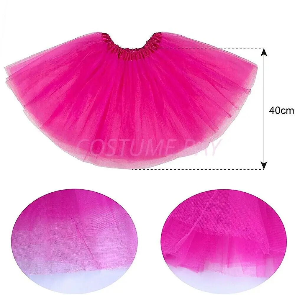 PESENAR Womens Neon 80s Tutu Skirt Fancy Dress 6pcs Accessories Set themed party costume thumbnail 6