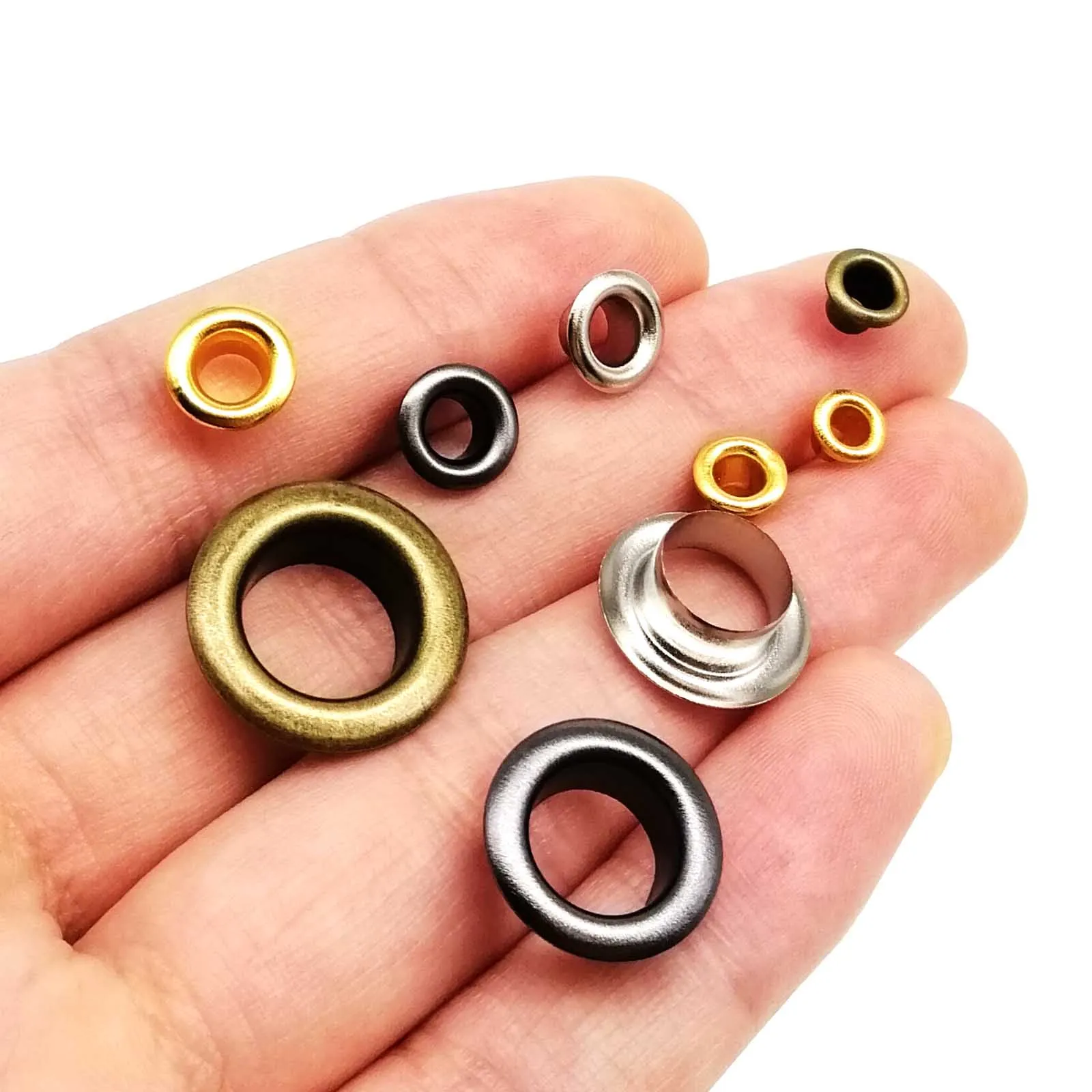 50 sets 6mm 8mm 10mm 12mm High Quality Leather Bag Shoes Belt Canvas Cap Clothes Eyelet With Washer Grommet Ring Air Hole Repair thumbnail 5
