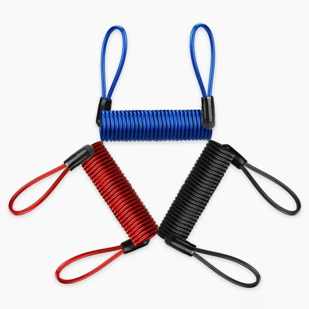 1pcs Helmet Motorcycle Disc Brake Lock Anti-theft Spring Reminder Rope 120cm 2 Looped-ends Spring Cord For External Engine Motor thumbnail 3