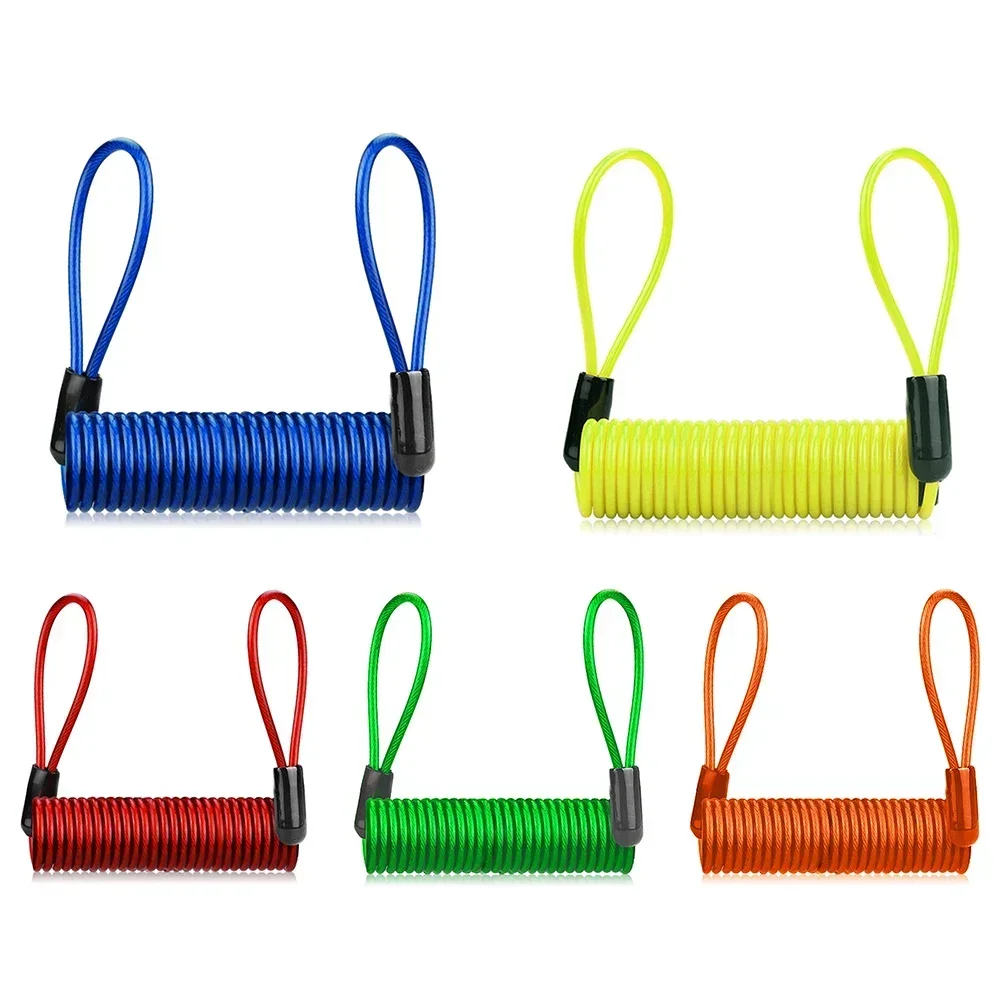 1pcs Helmet Motorcycle Disc Brake Lock Anti-theft Spring Reminder Rope 120cm 2 Looped-ends Spring Cord For External Engine Motor thumbnail 2