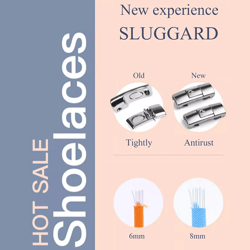 8mm No Tie Shoe Laces Press Lock Shoelaces Without Ties Elastic Laces Sneaker Kids Adult Widened Flat Shoelace for Shoes thumbnail 5