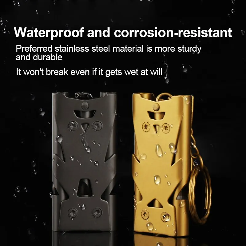 1 Pcs Double Pipe Pendant Keychain High Decibel Outdoor Survival Emergency Whistle Camping Tool Multifunction thumbnail 2