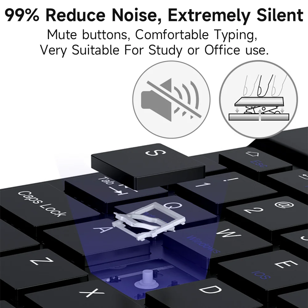 Bluetooth Keyboard for IOS Android Windows Wireless Keyboard for Tablet Cellphone Tablet Accessories for iPad Samsung Tab Mouse thumbnail 3