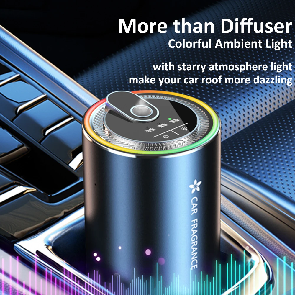 Car Aroma Diffuser with LED Starry Ambient Light 50ml Cologne Perfume Car Air Freshener Flavoring for Cars Fragrance Diffusers thumbnail 3