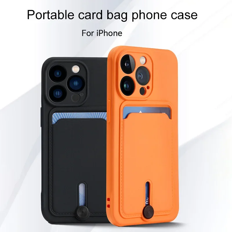 with card holder phone case for iphone 16 13 14 12 11 15 pro max soft cover case for iphone x xs xr max funda Camera protection thumbnail 3