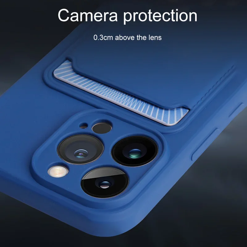 with card holder phone case for iphone 16 13 14 12 11 15 pro max soft cover case for iphone x xs xr max funda Camera protection thumbnail 5