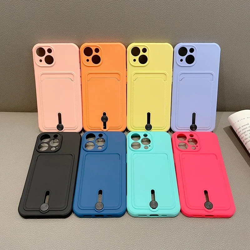 with card holder phone case for iphone 16 13 14 12 11 15 pro max soft cover case for iphone x xs xr max funda Camera protection thumbnail 2