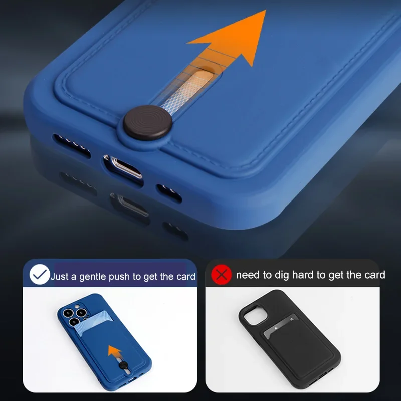with card holder phone case for iphone 16 13 14 12 11 15 pro max soft cover case for iphone x xs xr max funda Camera protection thumbnail 4