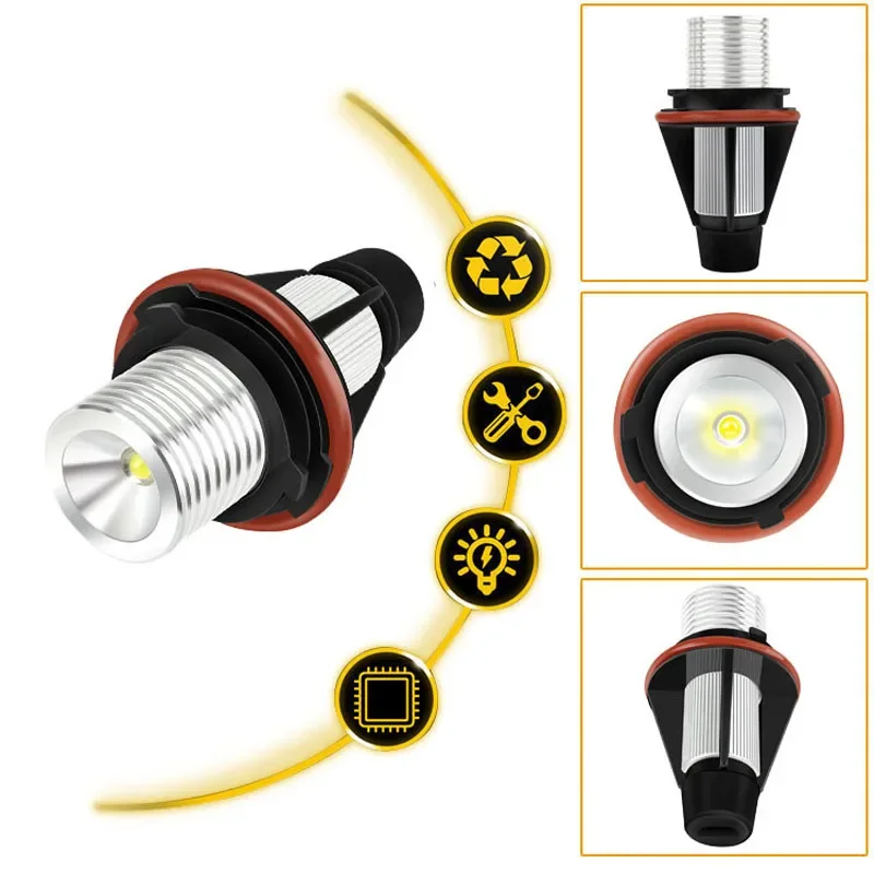 2pcs Error Free Car LED Angel Eyes Marker Light Bulb Lamp for BMW 1 5 6 7 series E87 E39 M5 E60 E61 E63 E64 x3 E83 X5 E53 thumbnail 4
