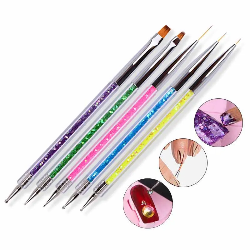 5Pcs Nails Art Dotting Pen Nails Brushes For Nails Art Accessories Tools Kits Nail Supplies For Professionals Manicure Set thumbnail 2