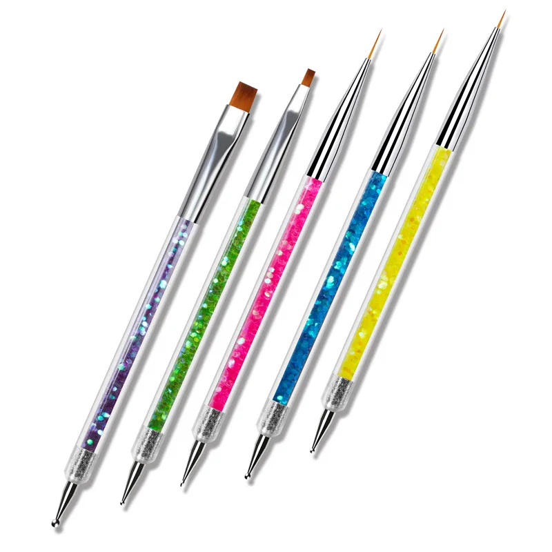 5Pcs Nails Art Dotting Pen Nails Brushes For Nails Art Accessories Tools Kits Nail Supplies For Professionals Manicure Set thumbnail 3