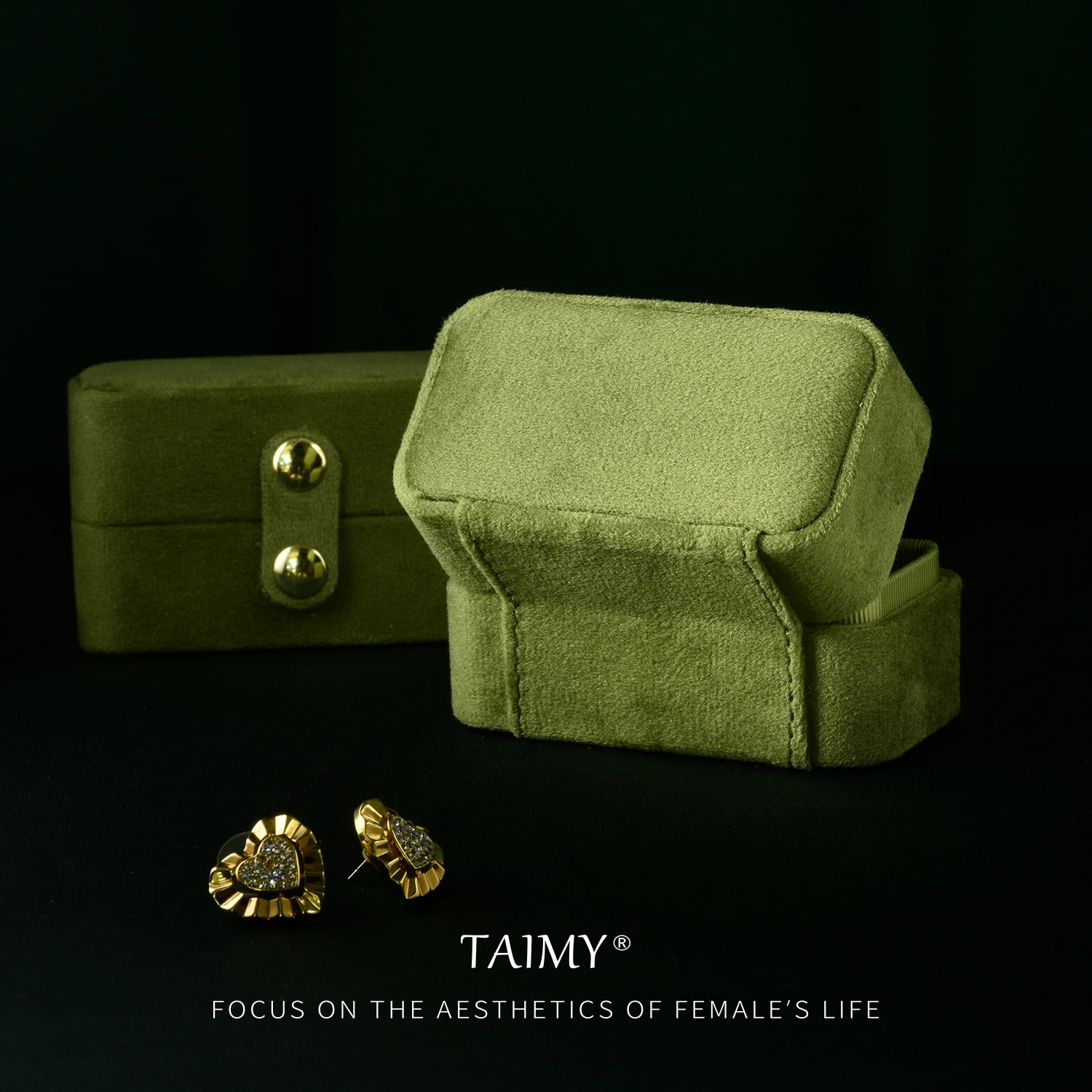 TAIMY Mini Plush Velvet Ring Jewelry Box Portable Travel Storage Case Free Support Custom Logo Service Jewelers Packaging Boxes thumbnail 4