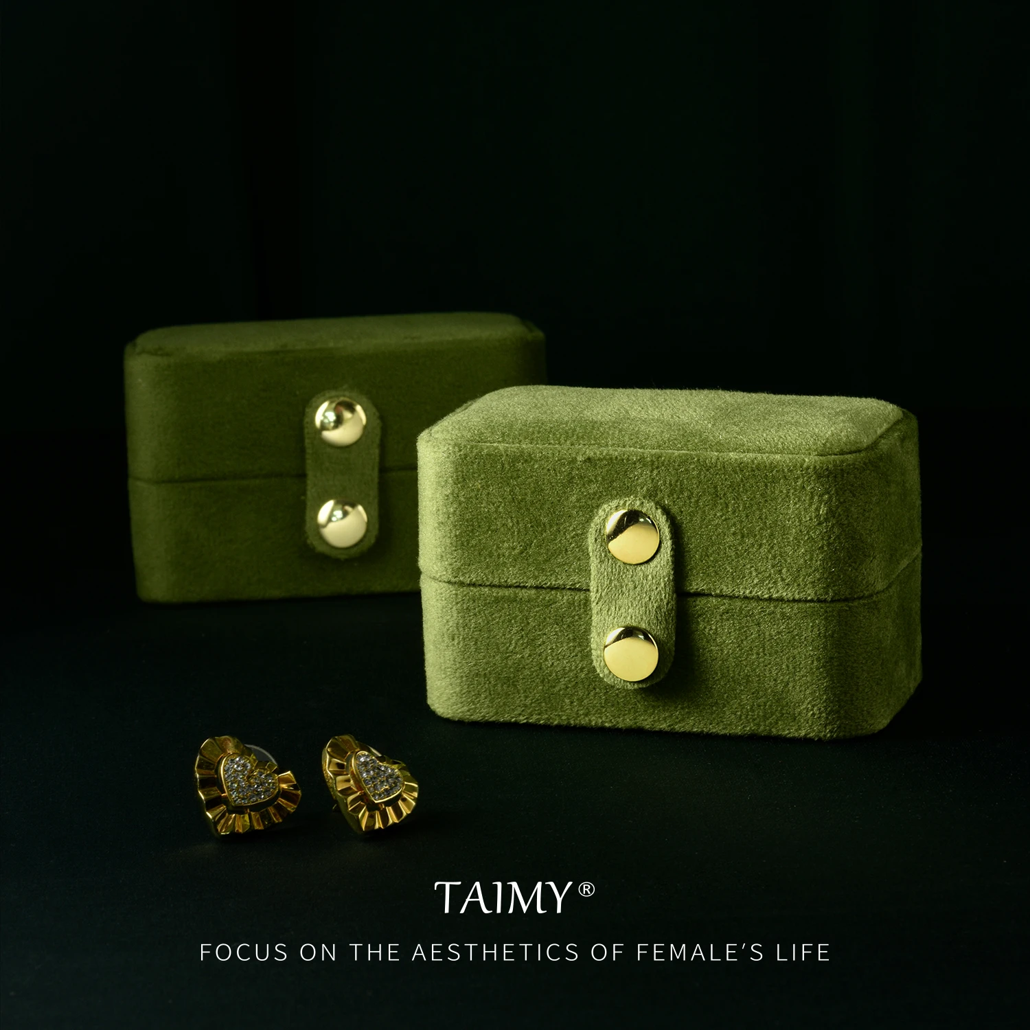TAIMY Mini Plush Velvet Ring Jewelry Box Portable Travel Storage Case Free Support Custom Logo Service Jewelers Packaging Boxes thumbnail 5