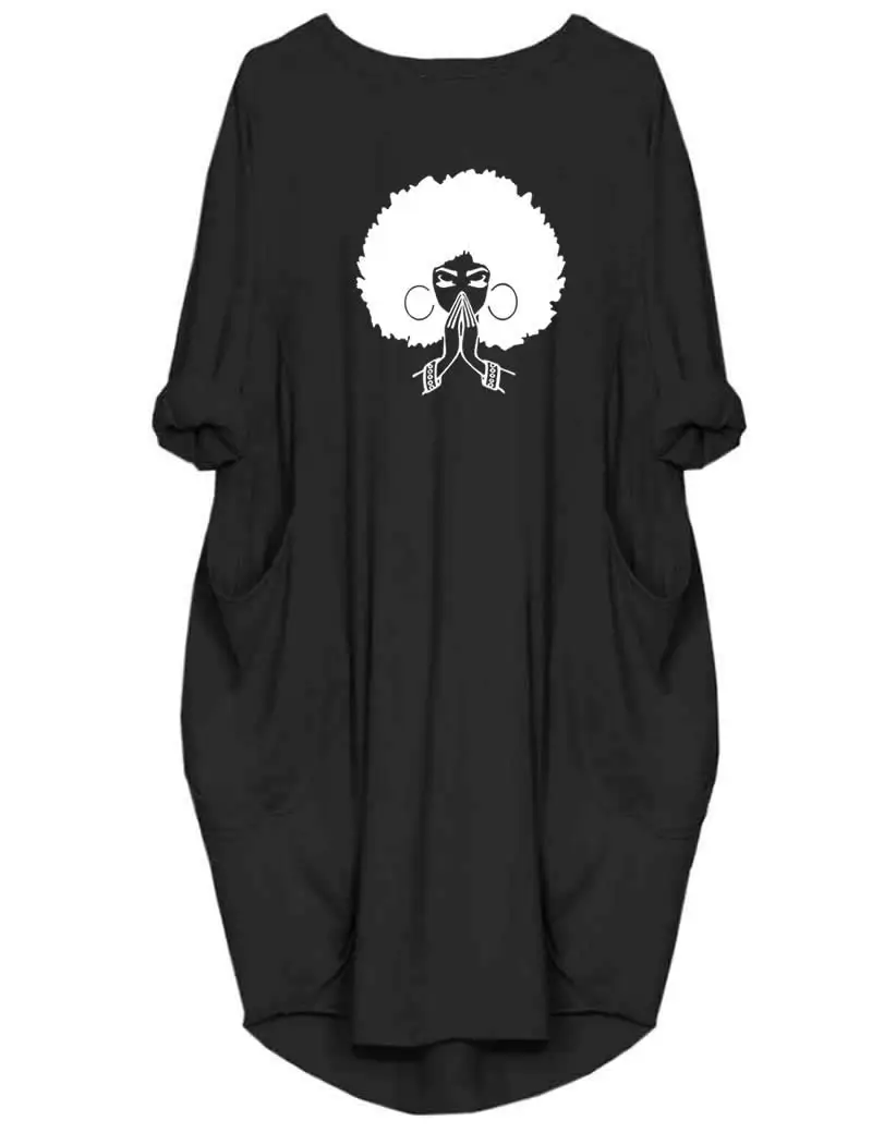 Plus Size Women Short Sleeve O-Neck Loose Casual Dresses thumbnail 6