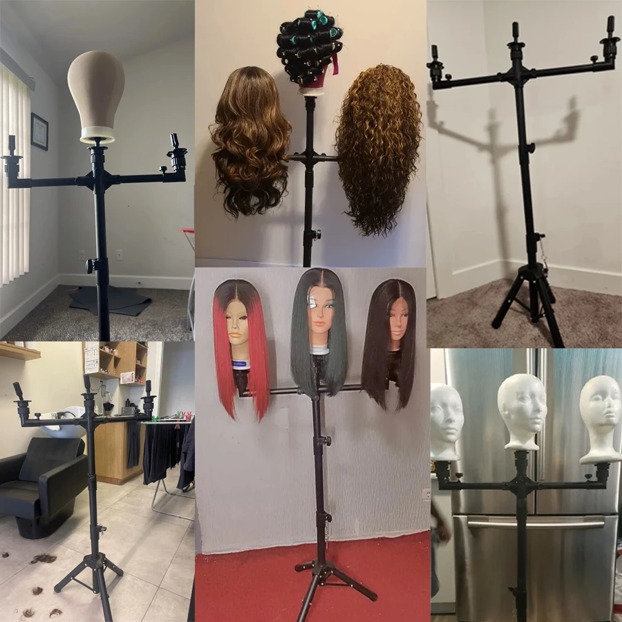 Multifunction Three Holders Wig Stand Wig Tripod Wig Mannequin Head Stand For Canvas Block Mannequin Head / Training Doll Head thumbnail 6