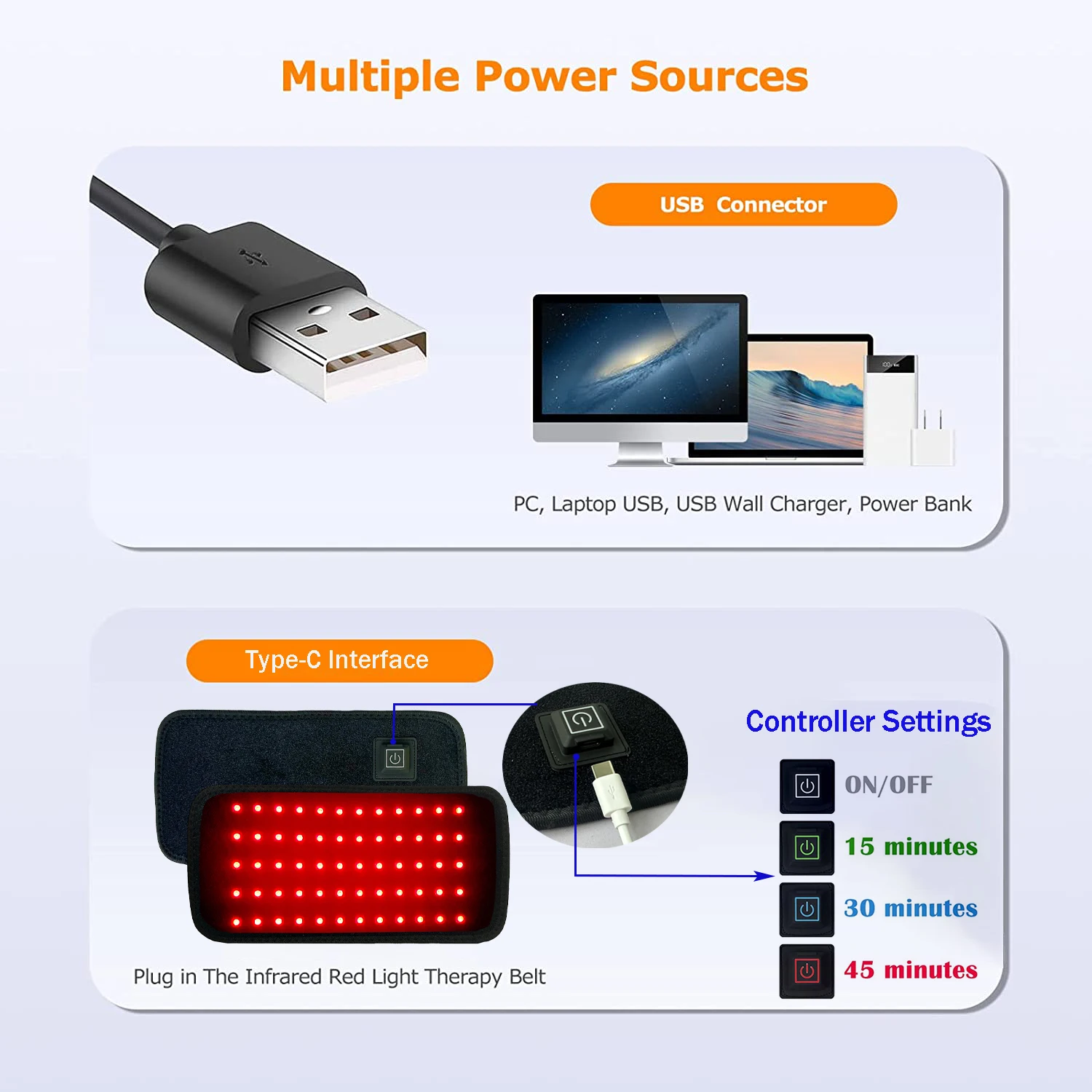 60 LEDs Red＆Infrared Light Therapy Belt 850nm 660nm Back  Burn Fat Wrap Slimming Machine Waist Heat Pad Full Body thumbnail 3