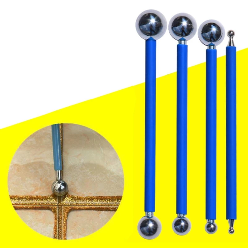 4x/set Caulking Tool  Caulk Finishing Tools Tile Floor Joint Repair  Pressed Ball for Bathroom Kitchen & Household thumbnail 5