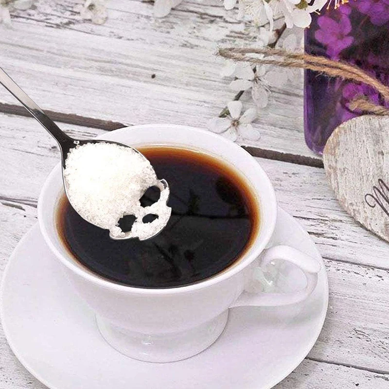 1PCS Coffee Spoon Creative Skull Shape Teaspoon Stainless Steel Tableware Dessert Coffee Scoop For Tea Sugar Christmas Gifts thumbnail 2