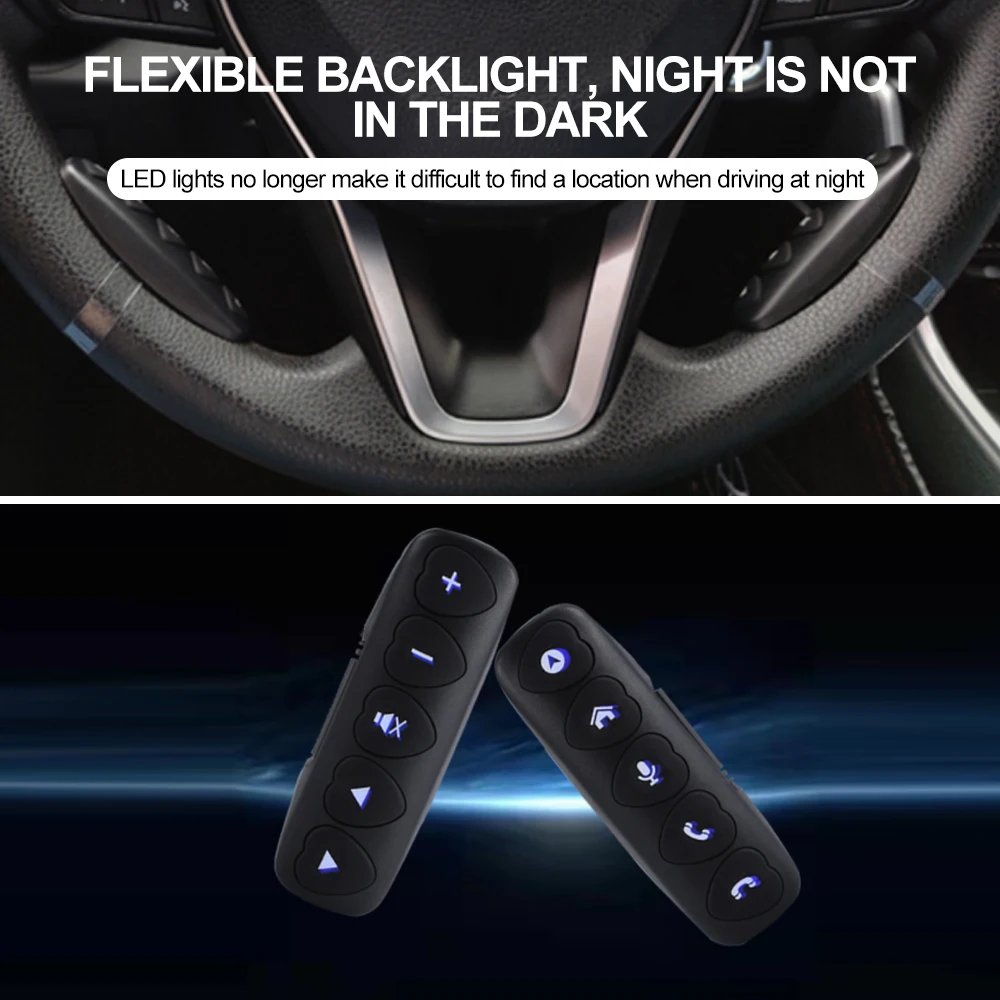 Wireless Car Steering Wheel Control Button 10 keys Luminous For Radio DVD GPS Multimedia Navigation Head Unit Remote Control thumbnail 2