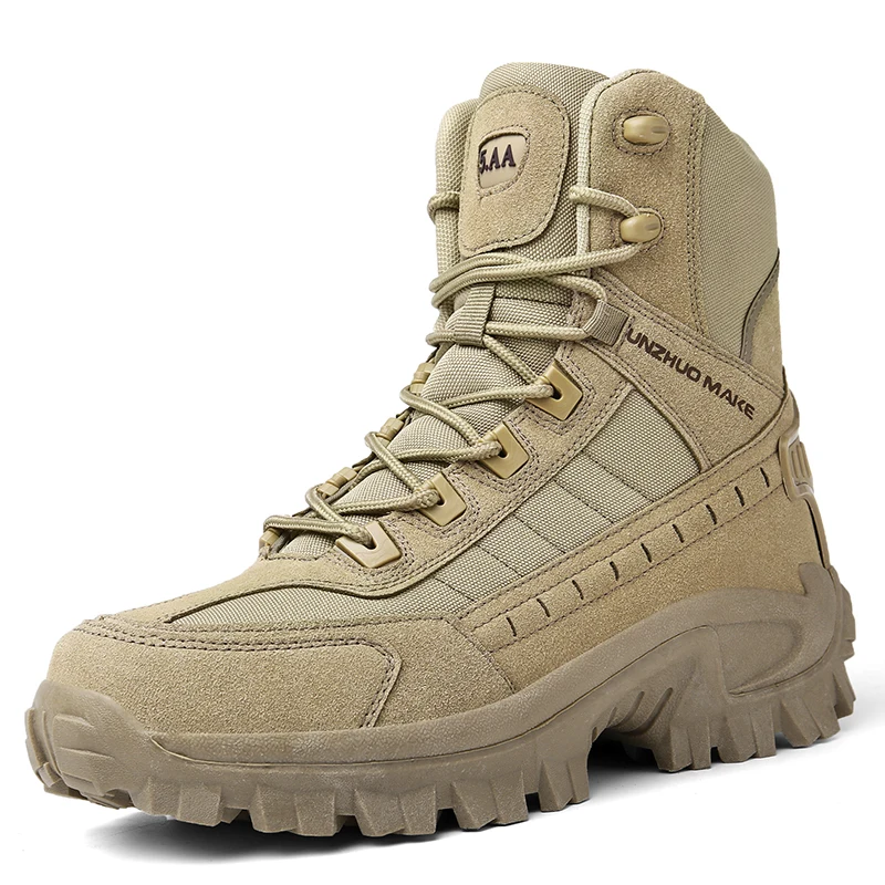 Men's Desert Combat Boots Outdoor Non-slip Tactical Boots Hiking Desert Ankle Hunting Shoes Work Safty Men Boots Botines Zapatos thumbnail 3